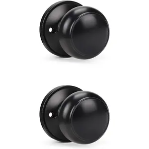 Pack Black Closet Door Knobs Dummy Door Knob, Individual Dummy Door Knob Single Side, Matte Black Interior Door Knobs, Easy Installation