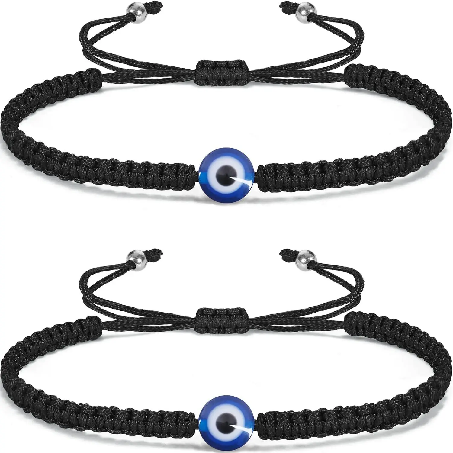 Evil Eye Bracelets for Women Men Handmade Braided Kabbalah Good Luck Bracelet Rope Cord Thread Friendship Bracelet Adjustable String Minimalist Jewelry