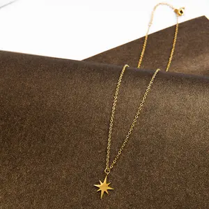 Celestial Starburst Pendant Necklace – 18K Gold PVD Stainless Steel