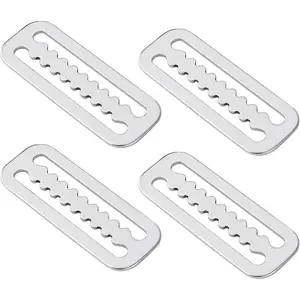 4Pc Scuba Weight Belt Keepers 316 Stainless Steel 2" Diving Webbing Belt Slide Stopper Weight Retainer Clips with Teeth for Standard 2" (5cm) Webbing Belts