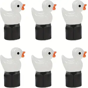 6pcs Duck Tire Valve Caps - Cute Yellow Rubber Duck Design, Durable ABS Material, Fit for Cars, Motorcycles, Trucks & Bicycles, Easy Installation, No Battery Needed, Vehicle Maintenance, Playful Design, Flexible Material, Truck Accessories