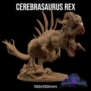 Cerebrasaurus Rex Cavern Aberrant Horrors | The Dragon Trappers Lodge | 32mm Scale | Miniature TTRPG Mini DnD Dungeons Dragons Wargame