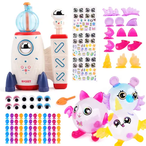 DIY Sticky Balloon With Pump, Re-Usable Decors, Model bouncy balloon kit multiple sculptures for kids toy, 60 balloons, 134 accessories, Party fun activities/gifts for toddler boys and girls【DealsForYouDays】
