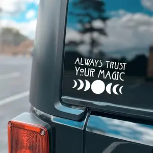 2PCS/SET Magic Moon Phase Themed Car Sticker for Car Body/Windows Decoration, Create Mystical Spiritual-Styled Car, A Must for Spiritual Enthusiasts, Help Your Car Show Unique Magic Taste, Sticker for Cars