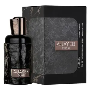 Lattafa Ajayeb Dubai Eau de Parfum for Men 100ml 3.4oz Luxury Long Lasting Arabic Scent TikTok Trending Perfumes Arabia Woody Spicy Oriental Notes