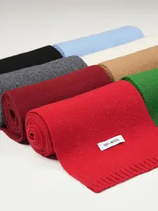 100% Wool Solid-Color Unisex Winter Knit Scarf for Couples Warm and Versatile valentines gifts for gf