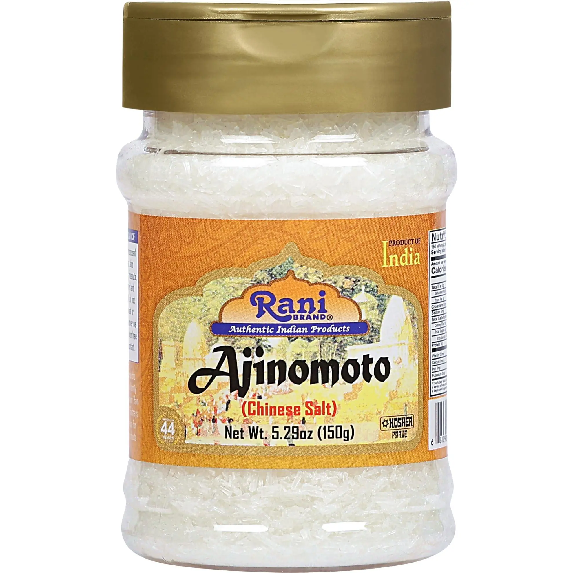 Rani Ajinomoto (Chinese Salt) 5.29 (150g) PET Jar ~ Umami Seasoning, Perfect for stir-frying, roasting, soups, salads & dressings | Gluten Friendly | Vegan | NON-GMO | Kosher | Indian Origin