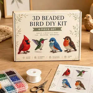 Mini 3D Bead Animal DIY Kit, Cute Detailed Animal Bead Craft Decorations, Easy to Use, Ideal for Craft Enthusiasts, Mini Collectors, Gift Makers