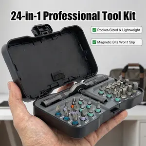 24-in-1 Precision Screwdriver Set, Multifunctional Magnetic Ratchet Screwdriver, Home Repair Tool Box