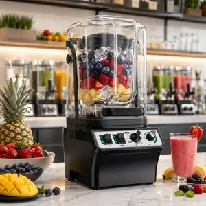 WantJoin 80oz Commercial Blender, Heavy Duty Smoothie Maker with Soundproof Shield, Ice Crusher & Self-Cleaning for Cafes and Bars