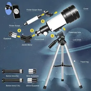 Portable High-Power Astronomical Telescope, 50x Magnification, Ideal for Stargazing and Space Exploration, Compact and Easy to Carry