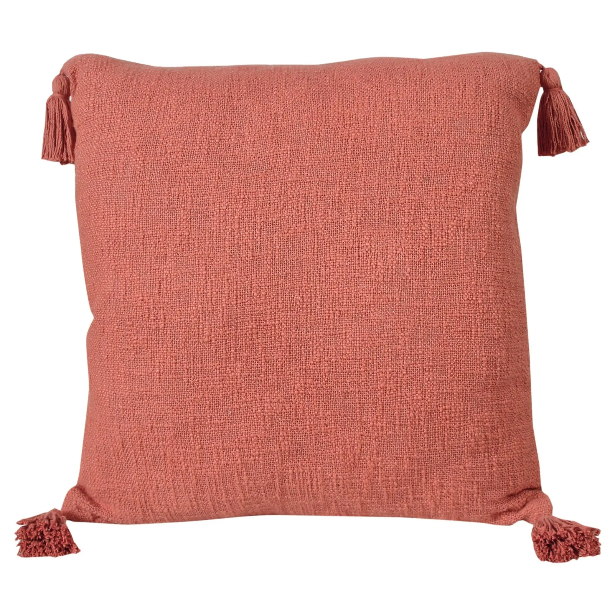 Ox Bay Solid Cotton Throw Pillow with Tassels