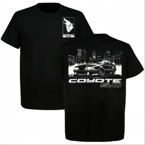 Ford Mustang Foxbody Coyote 5.0 Graphic T-Shirt, V8 Muscle Car Street Racing Tee, Performance Car Lover Gift for Men USA,summervibes