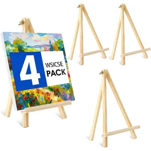 4 Pack 11.8In Adjustable Foldable Wooden Tabletop Easel for Painting, Suitable for Kids, Students and Beginners