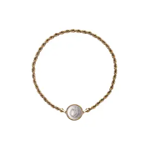 AUREI Rachel Collar Necklace 35cm Brass 14K Gold Shiny Daily Wear Jewelry Nourishment Collection with 18.5mm Coin Pendant for Self Expression