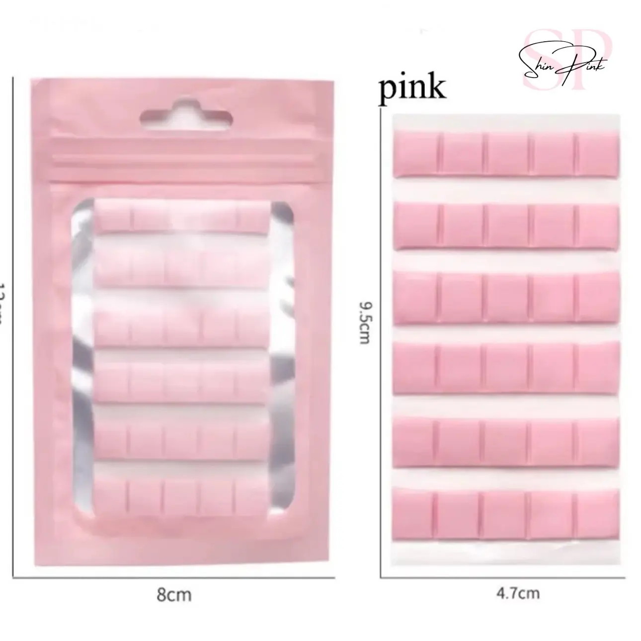 (2pcs) Nail Adhesive Putty Tabs for Nail Tips - Pink Sticky Clay - Nail Art & Care - Nail Care Nail Polish Polish Color Cosmetic Cutics Manicure
