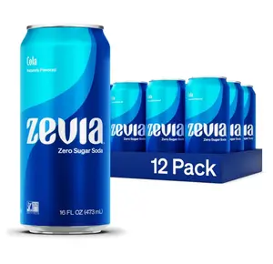 Zevia Zero Calorie Soda, Cola, 16 Ounce Cans (Pack of 12)