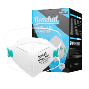 benehal NIOSH Approved N95 Mask Particulate Respirators, Pack of 30 N95 Face Masks, Individually Wrapped, Universal Fit