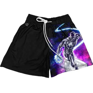 Silver Surfer Shorts Gym Shorts Workout Sport Knee Pants With Four Pockets