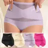 Women's High-Waist High-Cut Shaping Panties (4/5/6/8-Pack Mixcolor) - Seamless Ice Silk Mesh Polyamide Blend Underwear, Cheeky, Medium Stretch, Lightweight, Breathable, Slight Tummy Control, Everyday Wear