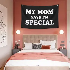 2D Door Banner 3X5 Feet Vibrant Polyester Flag with Heartwarming "My Mom Says I'M Special" Message - Durable, Weather-Resistant, And Easy-To-Display Indoor/Outdoor Banner for Home Decor, Fun Gift Idea