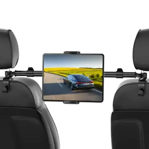 Car Headrest Tablet Holder, Adjustable, Ultra-Sturdy Rear Seat Child iPad Holder. The clamp's maximum width is 10.8 inches, accommodating devices with screen diagonals ranging from 4.7 to 12.9 inches.