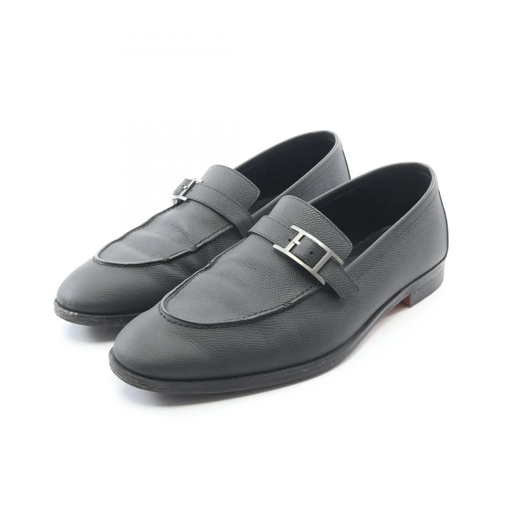 Pre-owned HERMÈS Calfskin Small Leather Goods Hermes Monterey Loafers