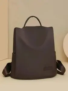 CYX Women's Fashionable Solid Color Backpack, Lightweight Large Capacity Backpack, Casual Versatile Zipper Backpack for Daily Used, Lightweight Casual Daypack, Backpacks Women