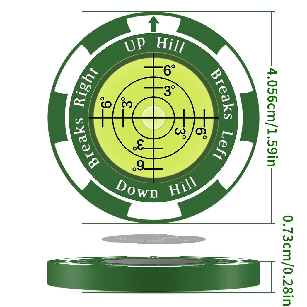 Caiton 1pc High-Precision Golf Ball Marker, Golf Accessory, Golf Supply, Made of zinc alloy, features clear markings, magnetic design, lightweight and compact for attachment to hats, durable, suitable for golf enthusiasts and professional players