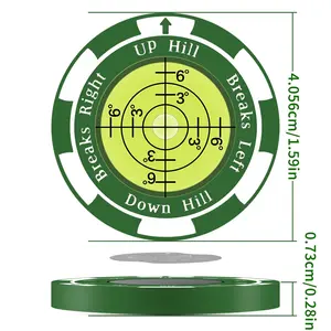 Caiton 1pc High-Precision Golf Ball Marker, Golf Accessory, Made of zinc alloy, features clear markings, convenient magnetic design, lightweight and compact for easy attachment to hats, durable and suitable for golf enthusiasts and professional players