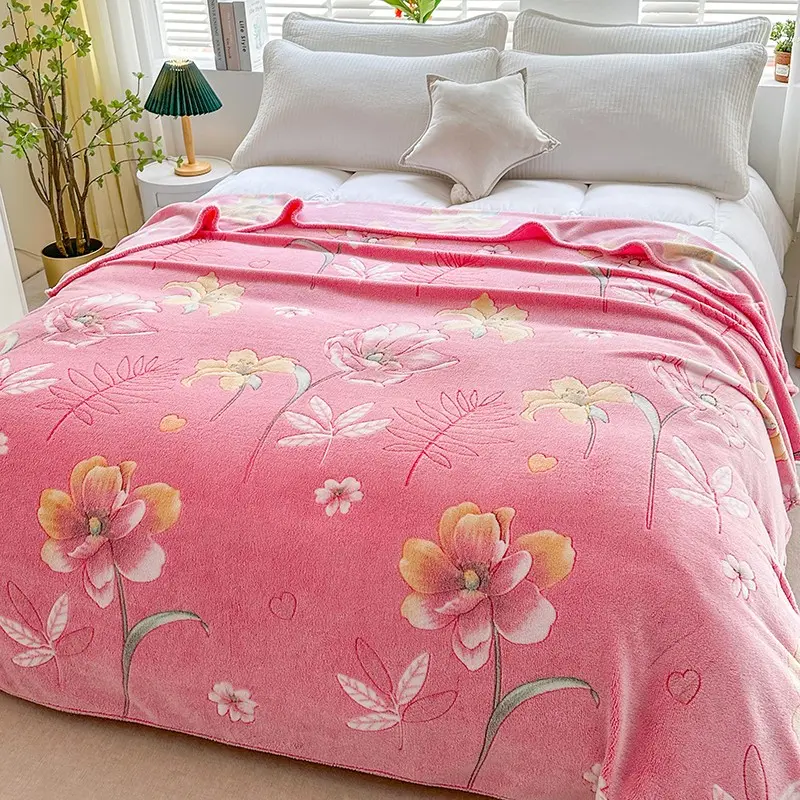 Tulip Pattern Blanket Skin-friendly Soft Fluffy Print Cozy Soft Warm Throw Blanket Lightweight for Couch Bed Office Camping Travel