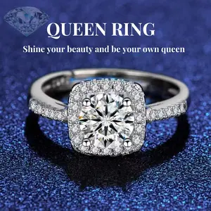 2025 Fashion Four Melon Square Open Queen Ring Beautifully Packaged in Box Jewelry Women engagement rings wedding ring set