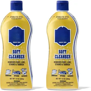 Soft Cleanser Liquid, 13 oz x 2, Multipurpose Surface Cleaner, Soap Scum &  from Stainless Steel &