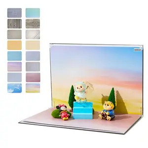 8pcs 16Patterns Small Product Photography Backdrop Kit Photo Backdrop Board for Food Photography - Double-Sided Tabletop Photography Backdrop, 16.54x11.42inch with 2PCS window pane Photography Accessories