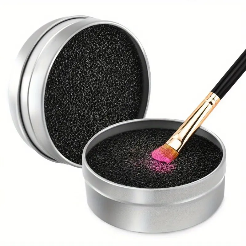 Easy-Clean Makeup Brush Cleaner Sponge - Quick Color Removal & Dry Cleaning Tool for Eye Shadows and Eyeliners, No Batteries Required, Fragrance-Free