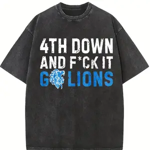 🏈   Go Lions! Oversized Cotton Tee - 100% Soft Touch Down Style, Ideal Xmas Present for Lions Fans # DETGameDayPick # OnePrideChristmas. # TK100CottonTops