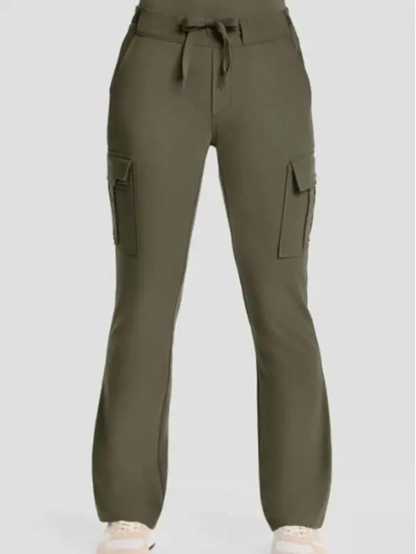 Healing Hands Quest Blair Women's 6-Pocket STRETCH Flare Leg Drawstring Cargo Scrub Pants