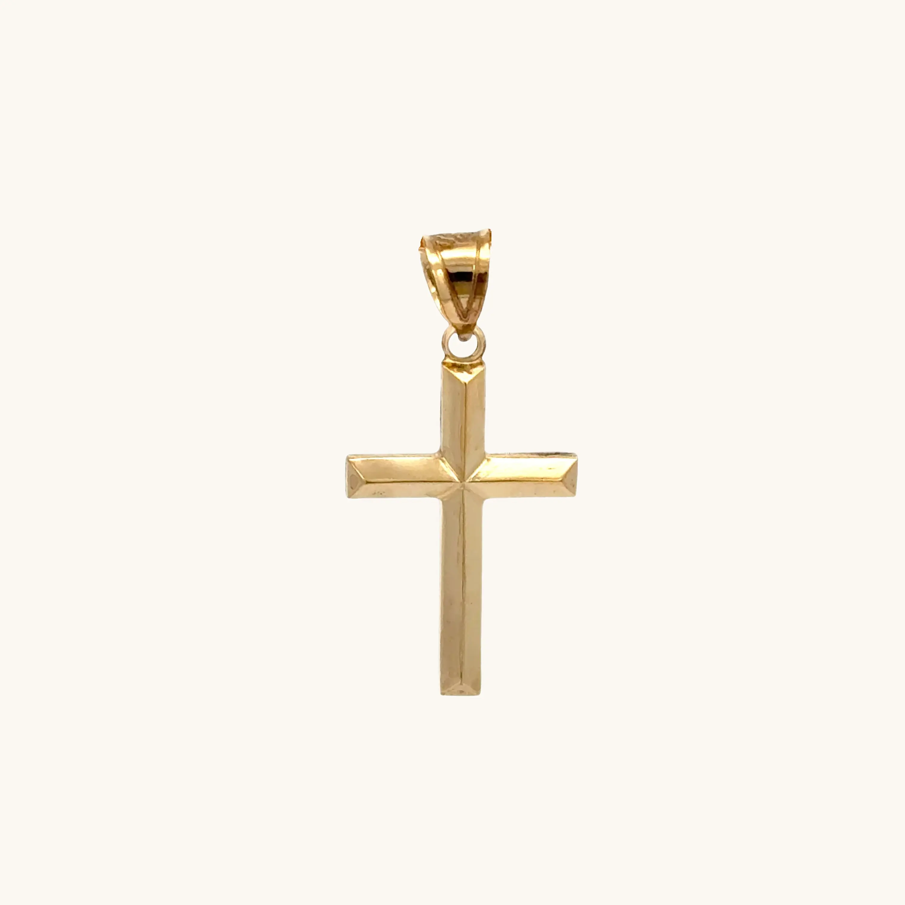 SOLID 14K DOUBLE BONDED GOLD SIMPLE CROSS