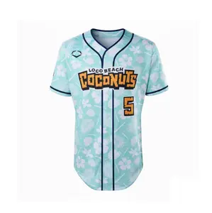 Coconuts V2 EvoShield BBCL Jersey - Mint Loose Fit Baseball Jersey with Moisture-Wicking Fabric and Full Button Down Closures for Athletes