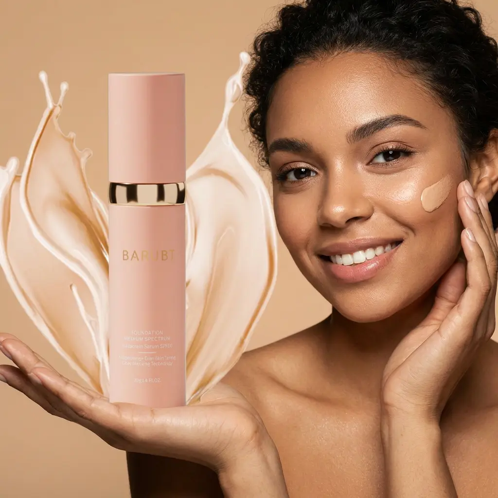 Barubt Liquid Foundation, Full Coverage Lightweight Makeup Foundation, Long-Lasting Natural Finish, Non-Cakey Formula for Flawless Looking Skin