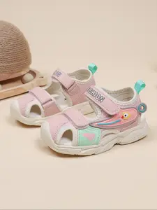 Toddler Girl's Patchwork Design Velcro Sandals, Casual Comfortable Non-slip Sandals for Indoor & Outdoor, Fashionable Shoes for Daily Wear