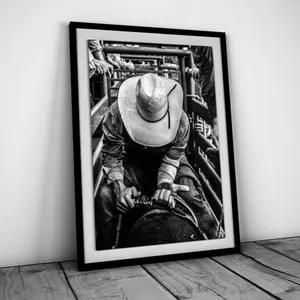 Vintage Cowboy Poster, Black and White, Western Wall Art, Retro Cowboy Print, Wild West Photography, Southwestern Decor