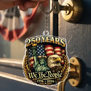 USA 250th Anniversary Keychain, We the People Patriotic Keychain 1776–2026, American Eagle Independence Day Gift, Fourth of July Keyring
