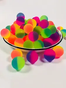 10pcs Frosted Two-color children's bouncy Balls, Mixed Color Synthetic Rubber Rainbow Balls, Suitable for Party Gifts, Carnival Prizes and Fun Activities, Interesting Stress Relief Toys, Small Gifts For Family, Classmates And Friends