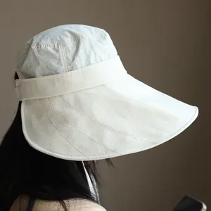 Summer Sunscreen Hat with Extended Brim Full Face UV Protection for Outdoor Sports Ponytail Holder Comfortable Beach Walks