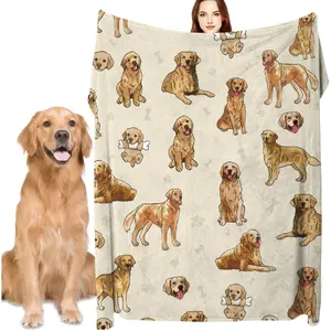Golden Retriever Blanket Soft Flannel Fleece Dog Throw for Pet Lovers Men Women Boys Girls Cozy Pet Bedding lover gift