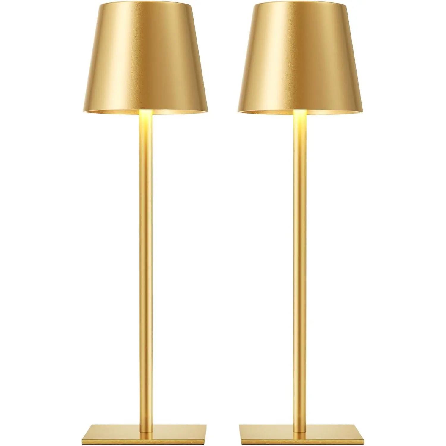Kakanuo Gold Rechargeable Table Lamp, Cordless Battery Operated Lamp Set| 5000mAh, Touch Control, 3 Color Modes Stepless Dimming, Portable Night Lamp for Desk, Dining, Outdoor, Decor, Water Repellent
