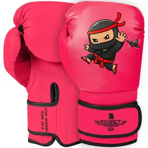 Kids Printed Knockout Boxing Gloves with Padded Protection (Ninja)