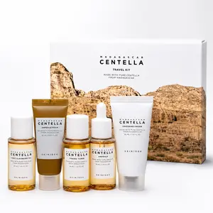 Skin1004] Madagascar Centella Travel Kit, Toner, Ampoule, Soothing Cream, Cleansing Oil, Ampoule Foam, Basic Skincare Box, Compact Size, Gift Sets.