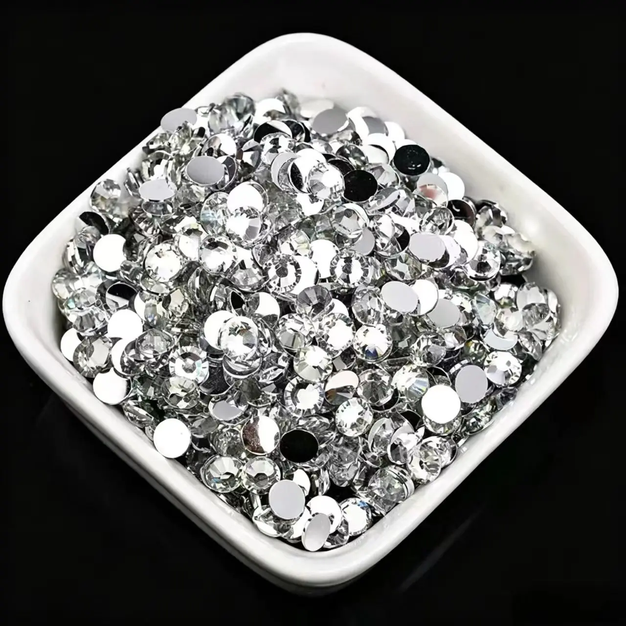 #US Sliver Acrylic Flatback Rhinestons Mix -- Shovel in Live